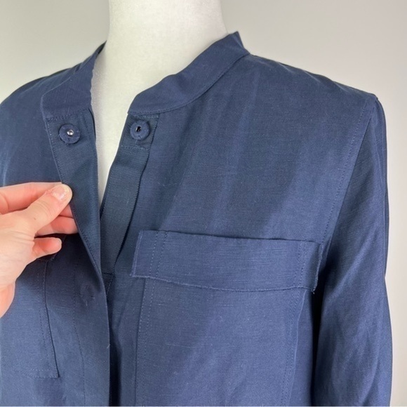 Kobi Halperin Button Starr Jacket Womens Navy Military tencel size medium - Picture 3 of 10